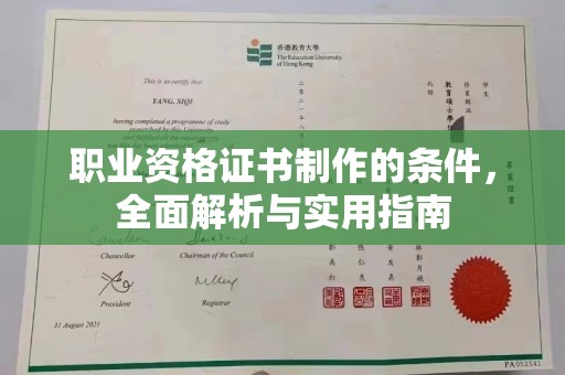 阜南职业资格证书制作的条件，全面解析与实用指南